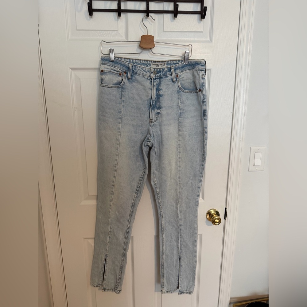 Abercrombie & Fitch Light Blue Straight-Leg Jeans